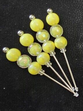 Yellow Beaded Charcuterie Picks